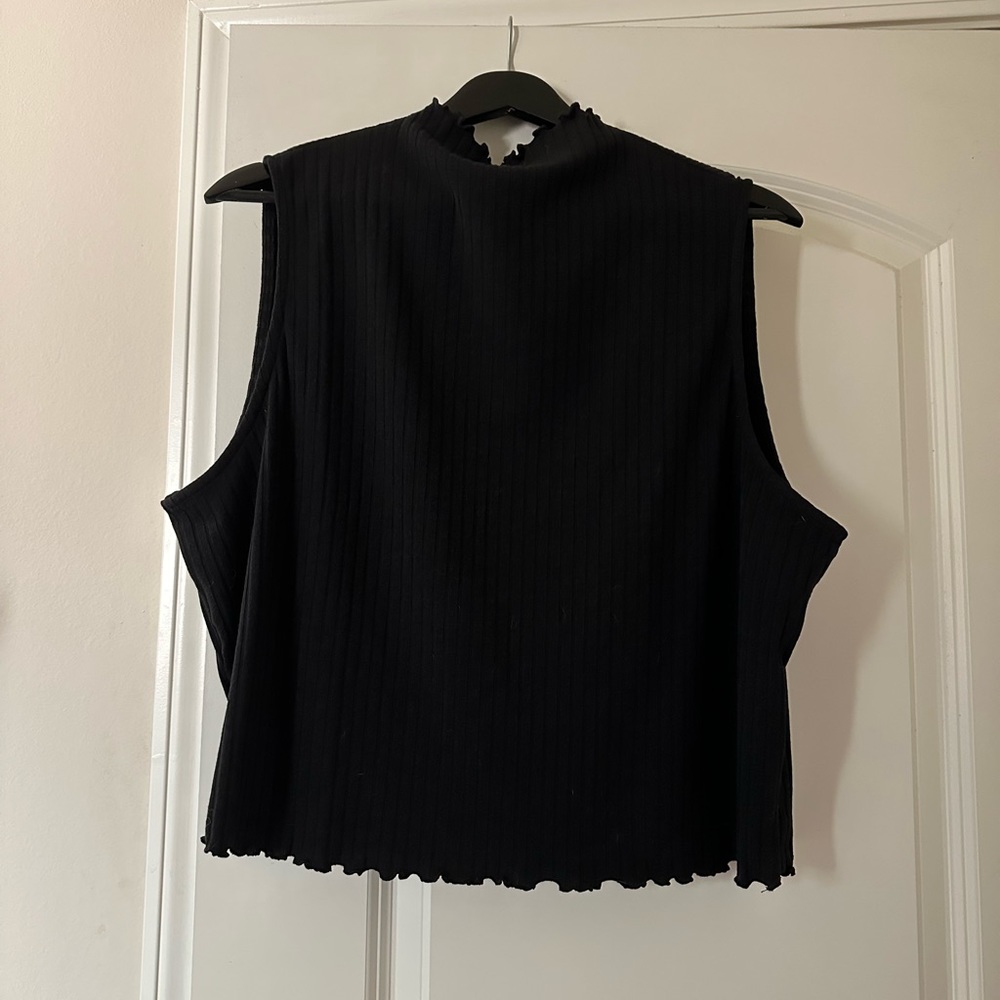 Vintage Cropped Mock Neck Tank Top 90s Grunge XL